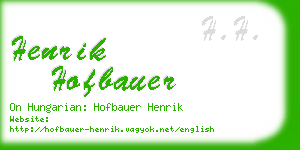 henrik hofbauer business card
